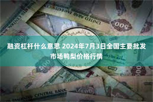 融资杠杆什么意思 2024年7月3日全国主要批发市场鸭梨价格行情